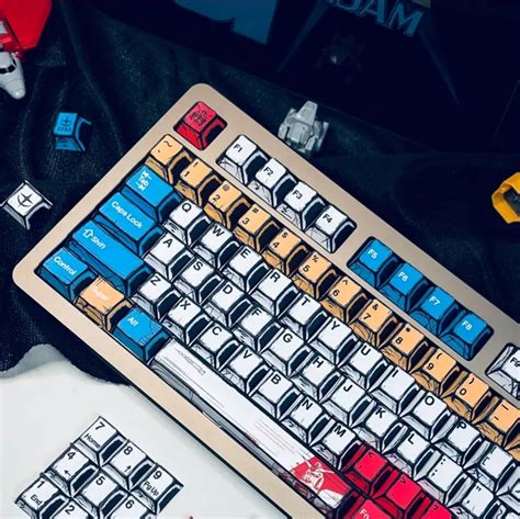 2D Comic Sketched Gundam Cherry PBT Keycaps – CuriosityCaps