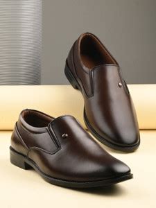 INVICTUS Men Brown Solid Formal Slip On Shoes Loafers For Men - Buy ...