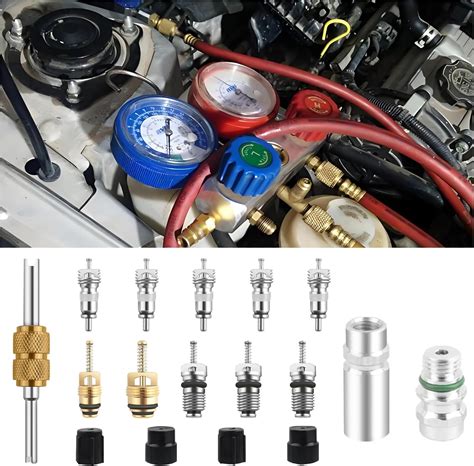 Ac Recharge Hose 102X R134a/R12 Car AC Air Conditioning Valve Core Kit ...