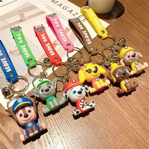 Paw Patrol Dog Silicon Keychain with Bagcharm and Strap (Select From D ...