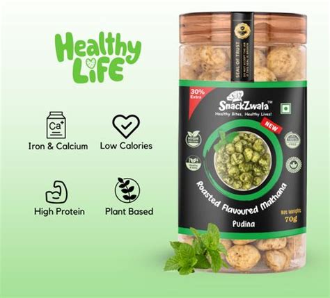 SnackZwala Pudina (Mint) Roasted & Flavored Makhana | 70 grams Price in ...