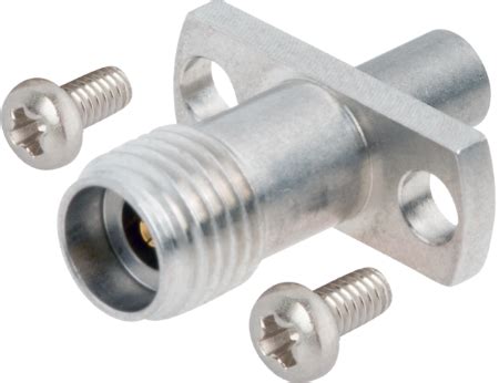 2.4mm Female to SMPM Male, FD, Flange Mount Adapter, 2 Hole, with ...