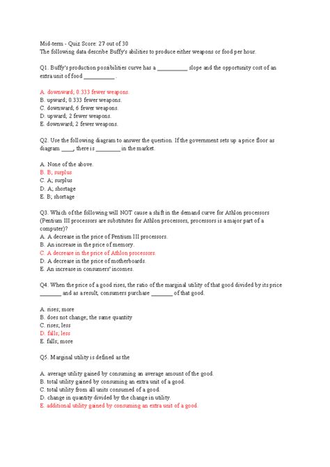 Mid-term without graphs - Mid-term - Quiz Score: 27 out of 30 The ...