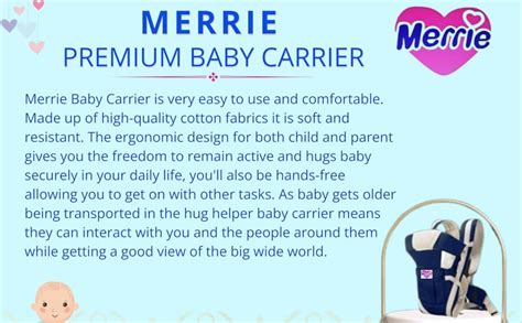 Merrie elegant Baby Carrier with 4 carry positions for 4 to 24 months ...
