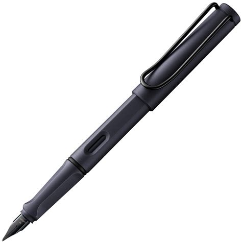 Lamy Safari 0E2 Steel Black Fine Nib Fountain Pen with Converter and ...