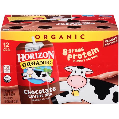 Horizon Organic Shelf-Stable 1% Low Fat Milk Boxes, Chocolate, 8 fl oz ...