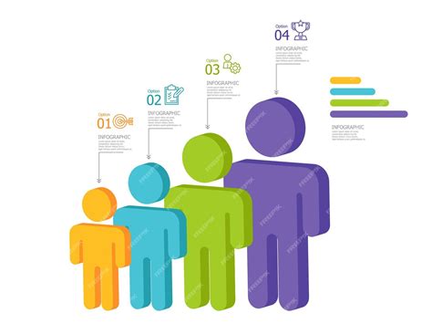 Business people horizontal infographic element report | Premium Vector