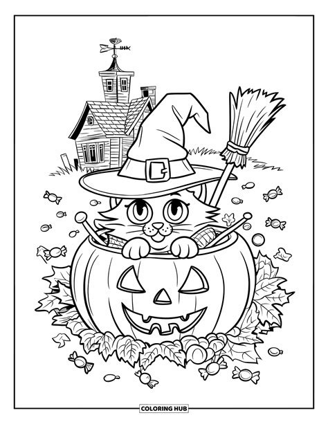 100+ Halloween Cat Coloring Pages for Kids & Adults (Free Printable PDFs)
