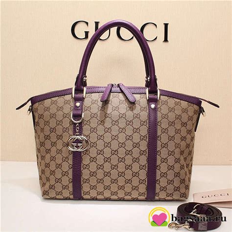 Gucci 341503 Nylon Large Convertible Tote Bag Purple - bagsaaa.ru