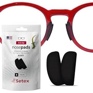Setex Gecko Grip Anti-Slip Black Nose Pads for Eyeglasses, USA Made ...
