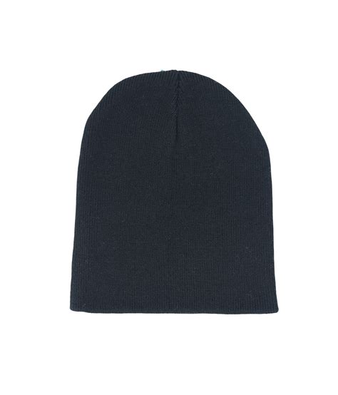 Black Winter Beanie Hat Without Brim Adults - LookSharpStore