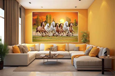 027 Best seven horse vastu painting feels real prosperity R