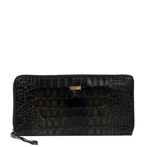 Smokey Green Croco Textured Ladies Clutch/Wallet