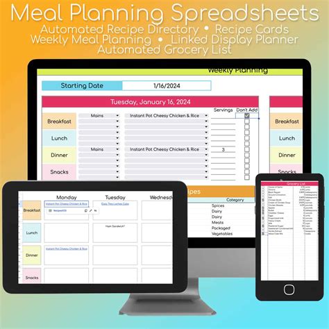 Meal Planning Excel Template