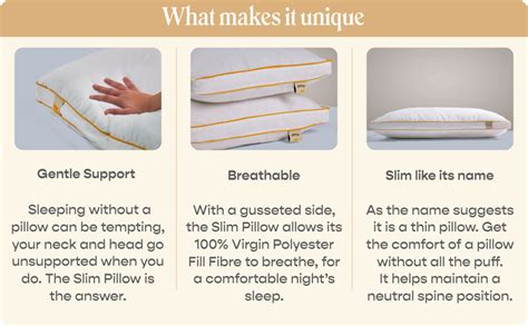 SleepyCat Slim Pillow Designed For Front And Back Sleepers, Set Of 2 ...