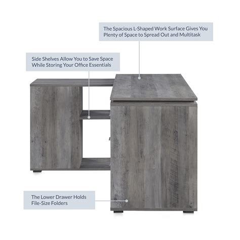 Buy BELLEZE Modern L Shaped Computer Desk, Space Saving Home Office ...