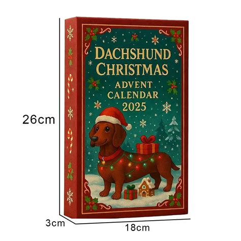 Dachshund Christmas Advent Calendar 2025, 24 Christmas Day Countdown ...