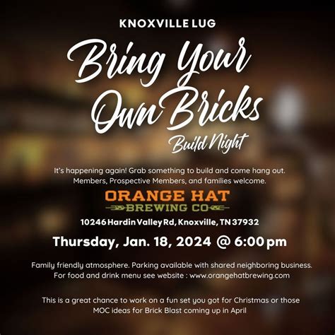 "Bring Your Own Bricks" Build Night w/ Knoxville LEGO® User Group (LUG ...