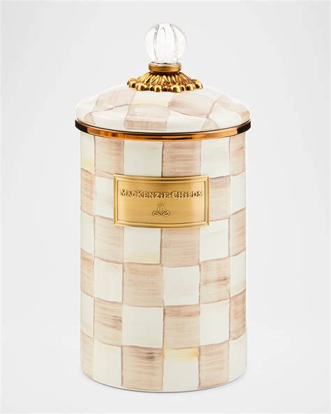 MacKenzie-Childs Mocha Check Canisters & Matching Items | Horchow