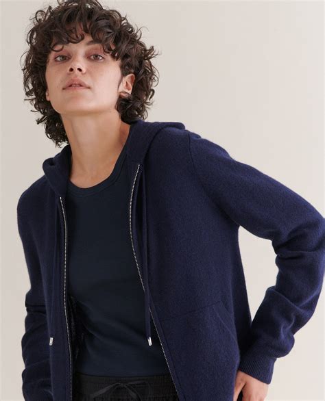 Women's Finest Cashmere Full-Zip Hoodie | Cashmere Hoodie for Women ...