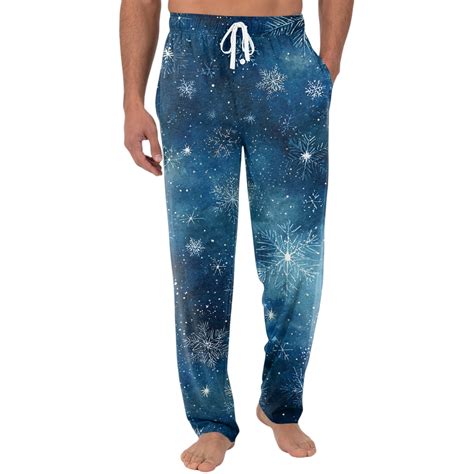 MLQIDK Christmas Pajamas Men Santa Xmas Tree Snowflake Comfy Lounge Pj ...