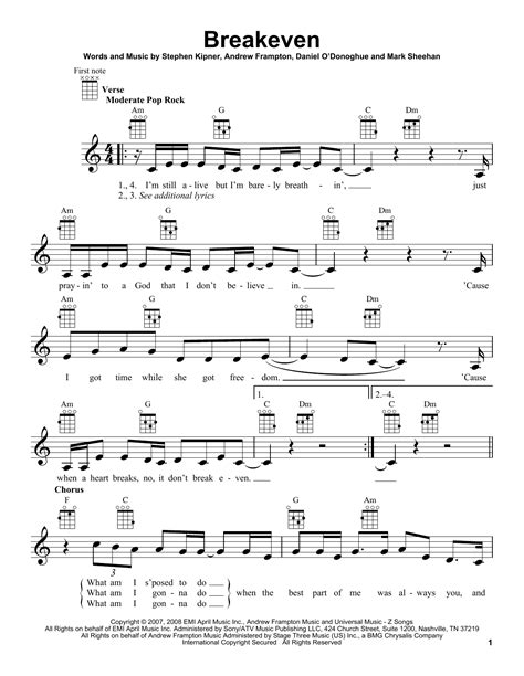 Breakeven by The Script - Ukulele - Guitar Instructor