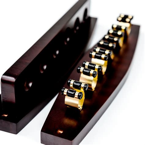 Black Pool Snooker Billiard Table Cue Wall Rack (Chrome Cue Clips)