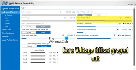Intel XTU Core Voltage Offset Greyed Out 的图像结果