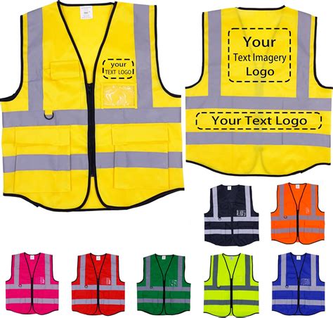 Lyhacjp Custom Safety Vest for Men with Pockets - Reflective Hi Vis ...