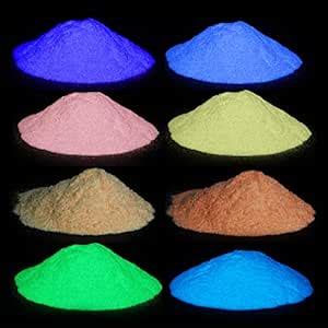8 Color Glow in The Dark Pigment Powder,Epoxy Resin Luminous Powder for ...