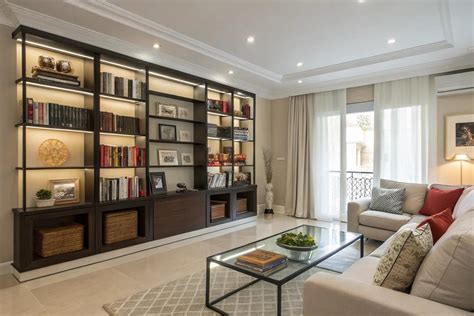 13+ Stylish Apartment Living Room Bookshelf Ideas