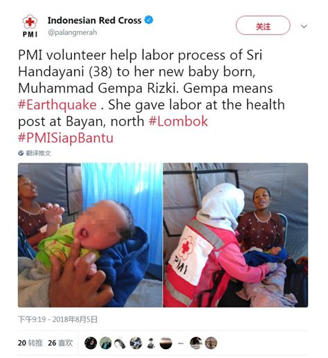 印尼龙目岛一"准妈妈"地震后诞下男婴 取名"地震"|龙目岛|印尼|地震_新浪军事_新浪网