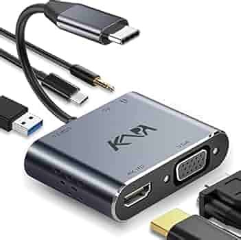 Kapa USB C Type HUB 5 in 1 Adapter, Aluminium Multi Dongle USB-C ...