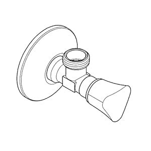 GROHE Angle Valve 1/2 inch (set of 10 pcs), Chrome, 2201100M : Amazon ...