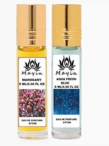 Mayin Mahogany And Aqua Fresh Blue Eau De Perfume Combo Pack of 2 (9ml ...