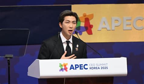 APEC 연단 선 BTS RM “창작자 재능 빛날 수 있도록 투자해달라” - 조선비즈