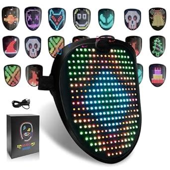 Buy COOLGUARDER Led Mask with Sound Effects and Gesture Sensing, Light ...