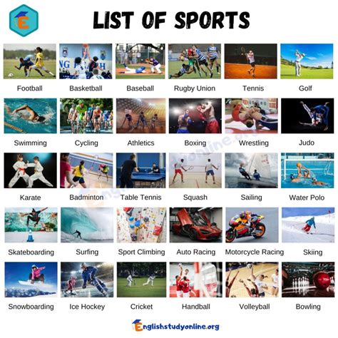 Sports Types 的图像结果