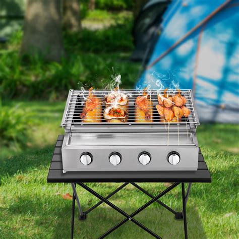 Cooking Stove With 4 Burner Gas Cooker Outdoor Grill | Ubuy India