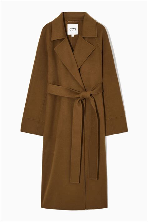COS Belted Double-faced Wool Coat in Brown | Lyst