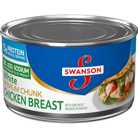Amazon.com: Swanson 35% Less Sodium White Premium Chunk Canned Chicken ...