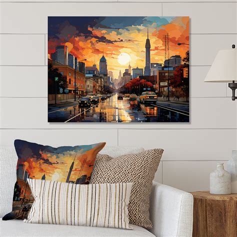 Latitude Run® Atlanta Popart Landscape VI - Cityscapes Print on Metal | Wayfair