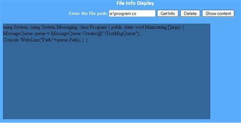 FileInfo Class 的图像结果