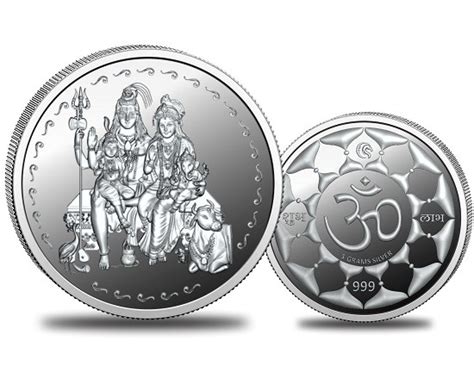 Omkar Mint Shiv Parivar Silver Coin of 5 Grams in 999 Purity Fineness