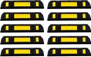 Ladwa Pack of 10 Rubberised Car Wheel Parking Stopper for Garage Floor ...