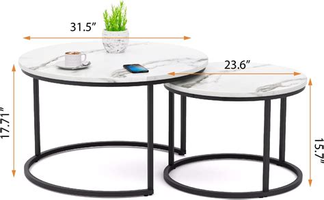 Buy Nesting Coffee Table Small Coffee Table Set of 2 for Living Room ...