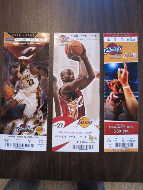 LEBRON JAMES VS. KOBE BRYANT FULL TICKET STUB CLEVELAND CAVALIERS ...