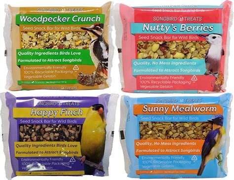Songbird Treats Seed Cake Variety 4 Pack of Seed Cakes | 8 oz Bird Seed ...