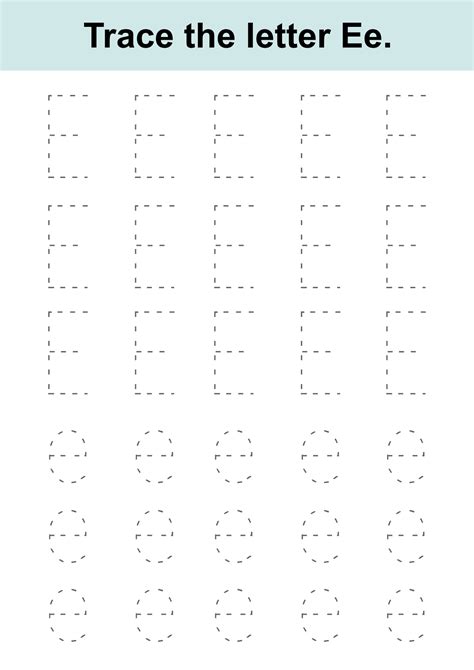 E Letter Worksheet