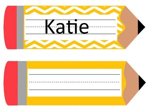 Printable Pencil Name Tags